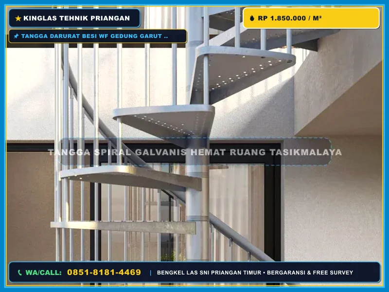 Tangga Darurat Besi WF Gedung Garut yang Aman