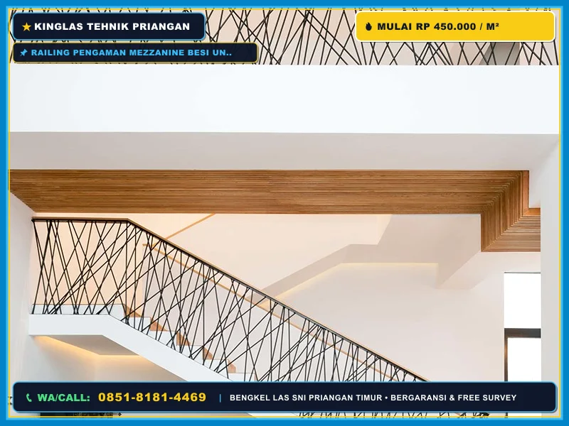 Railing pengaman mezzanine besi untuk rumah dan loteng