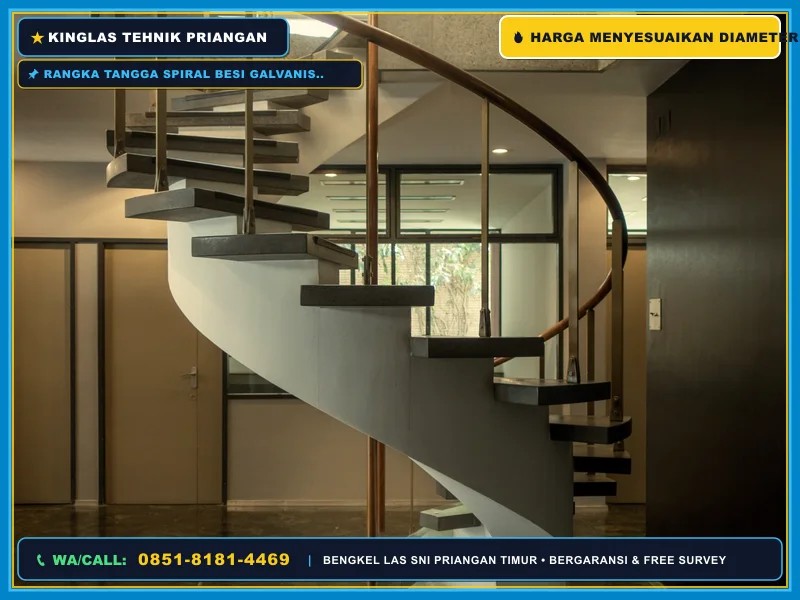 Rangka tangga spiral besi galvanis untuk konstruksi rumah