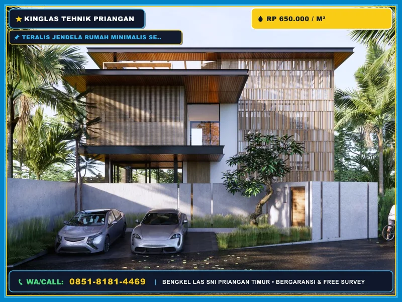 Teralis jendela rumah minimalis sebagai pengaman sekaligus elemen fasad