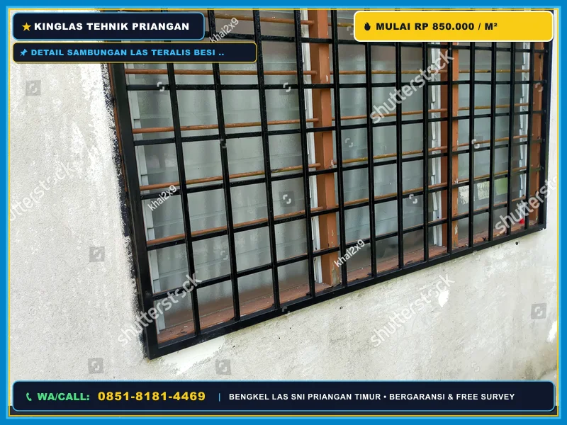 Detail sambungan las teralis besi nako 12mm yang rapi dan kuat