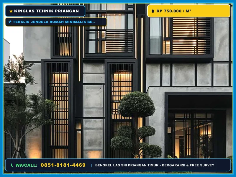 Teralis jendela rumah minimalis berbahan besi nako padat
