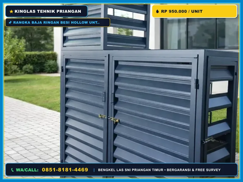 Rangka baja ringan besi hollow untuk perlindungan AC outdoor rumah