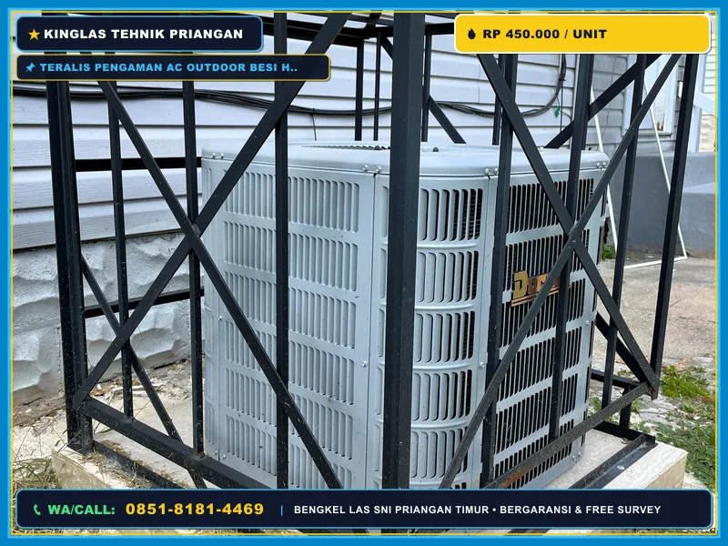 Teralis Pengaman AC Outdoor Besi Hollow Banjar
