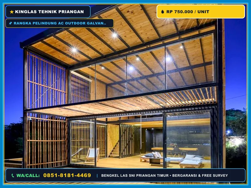 Rangka pelindung AC outdoor galvanis untuk rumah