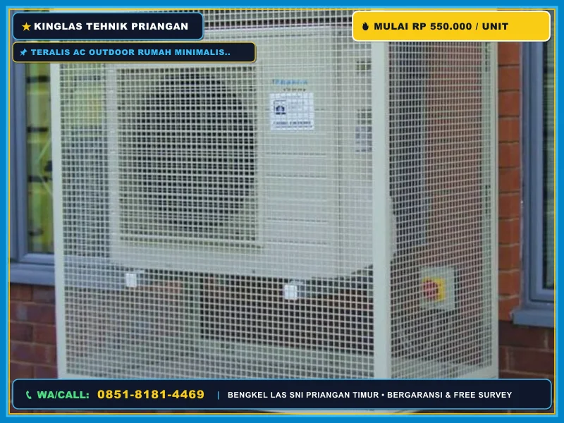 Teralis AC outdoor rumah minimalis dari besi hollow