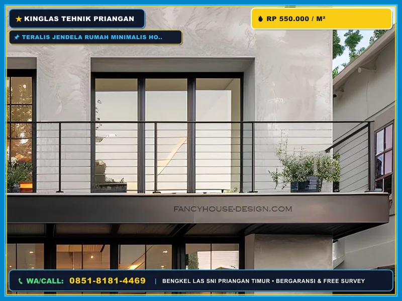 Teralis jendela rumah minimalis horizontal warna hitam