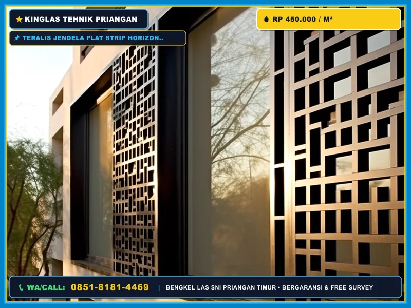 Teralis Plat Strip Horizontal Rapi untuk Rumah Tarogong