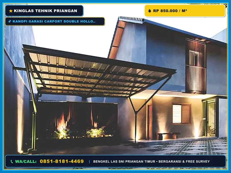 Tukang Kanopi Carport Double Hollow Banjar, Rapi dan Kokoh