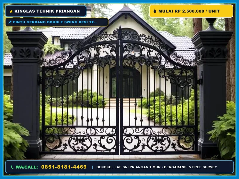 Tukang Las Gerbang Double Swing Besi Tempa Cirebon