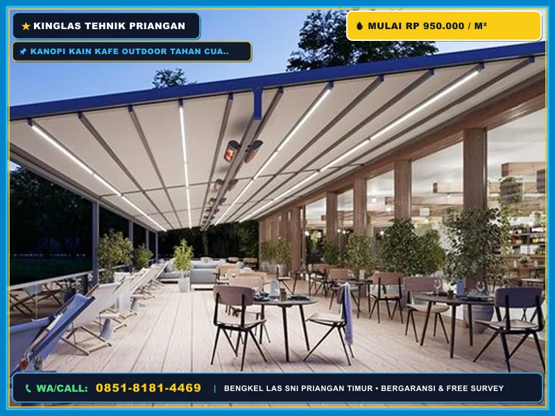 Kanopi kain kafe outdoor tahan cuaca di Cirebon
