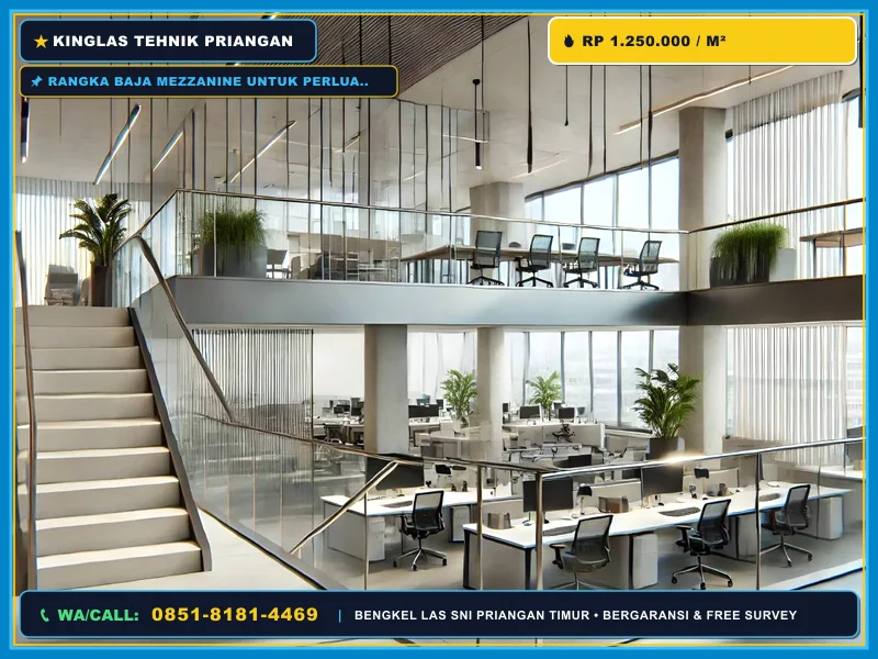 Rangka baja mezzanine untuk perluasan ruang kantor