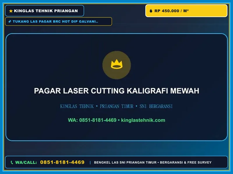 Detail pemasangan tiang pagar BRC galvanis oleh tukang las profesional