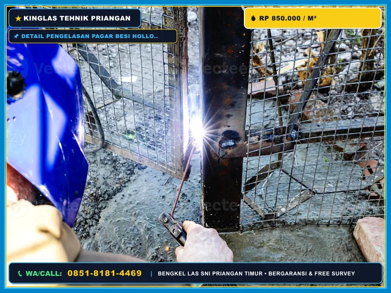 Detail pengelasan pagar besi hollow SNI Kinglas Tehnik