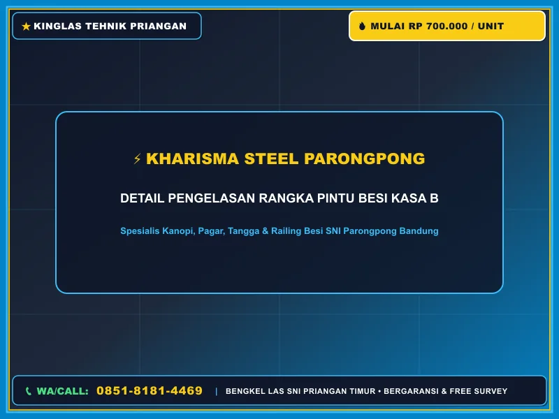 Detail pengelasan rangka pintu besi kasa baja stainless