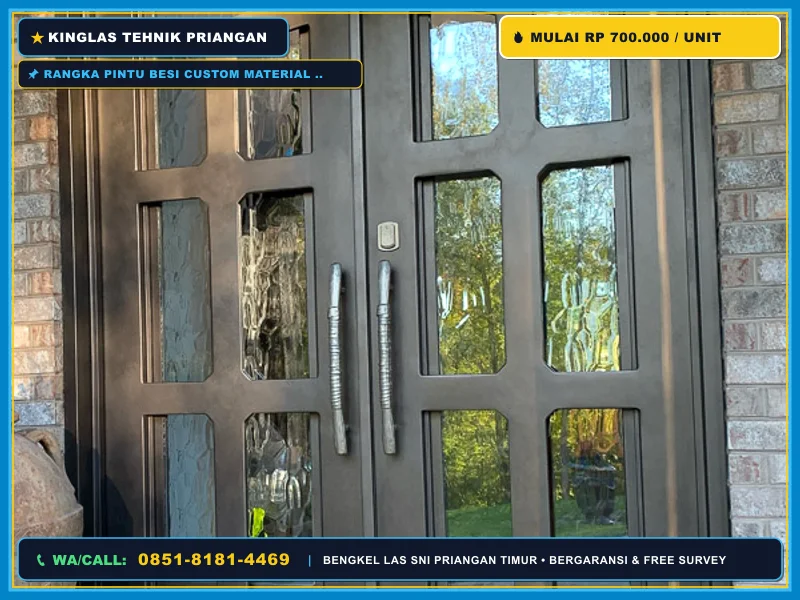 Rangka pintu besi custom material galvanis SNI
