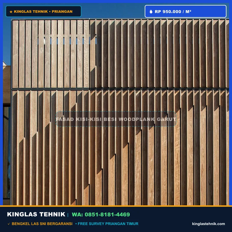 Fasad Kisi-Kisi Besi Woodplank Minimalis Garut