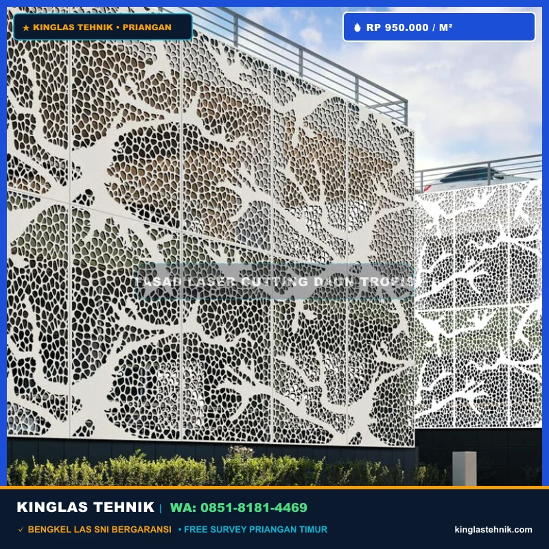 Fasad Laser Cutting Daun Tropis