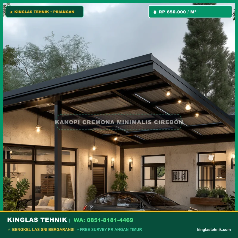 Kanopi Carport Minimalis Model Cremona Kokoh Cirebon