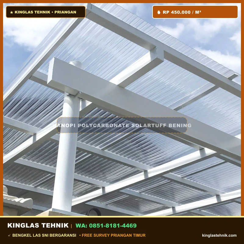 Kanopi Polycarbonate SolarTuff Bening