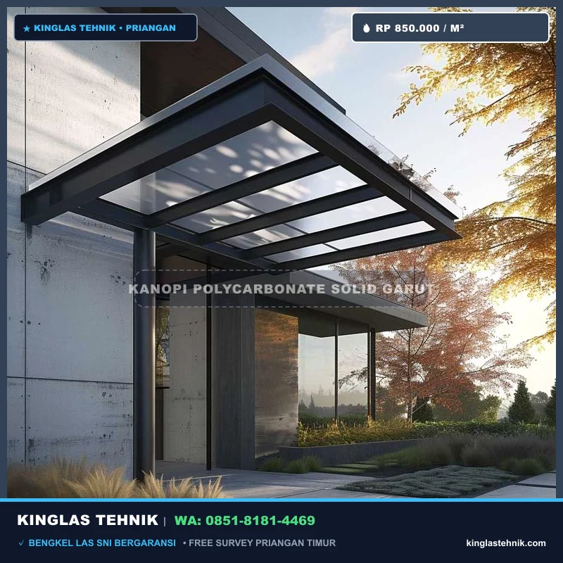 Kanopi Polycarbonate Solid Bening Garut