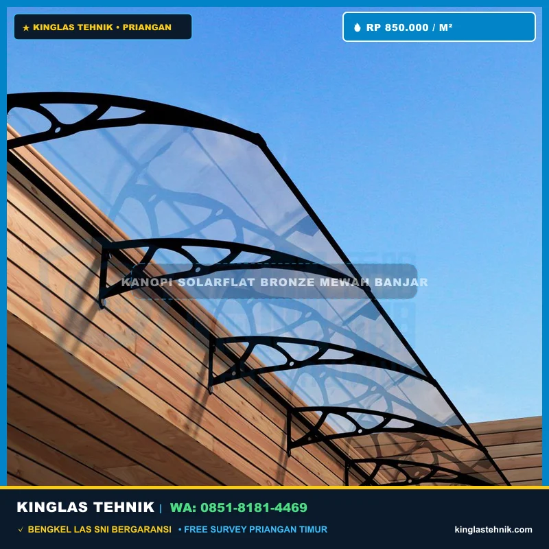 Kanopi Polycarbonate Solarflat Bronze Tampilan Mewah Banjar