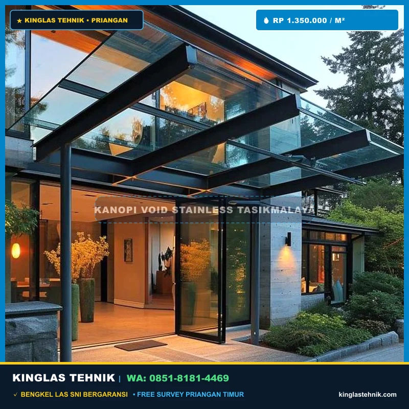 Kanopi Void Rumah Rangka Stainless Anti Karat Tasikmalaya