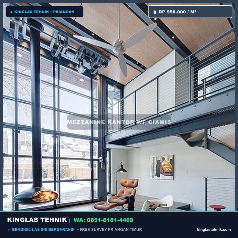 Mezzanine Kantor Lantai 2 Rangka Besi WF Ciamis