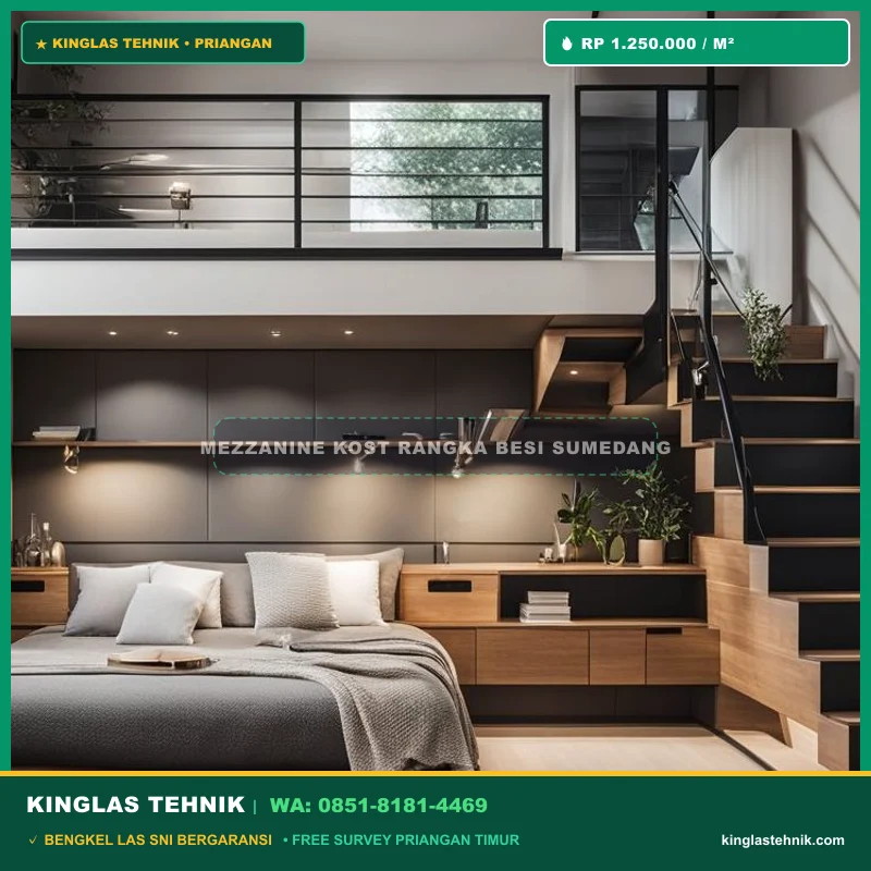 Mezzanine Kamar Kost Rangka Besi Sumedang