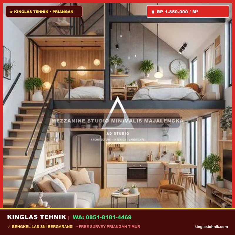 Mezzanine Studio Minimalis Rangka Besi Majalengka
