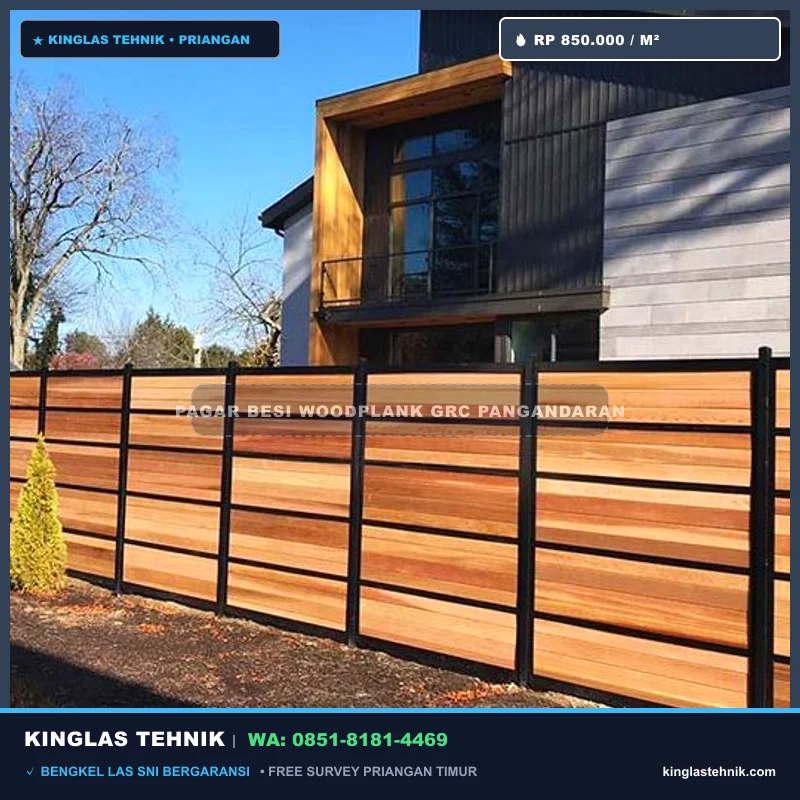 Pagar Besi Minimalis Woodplank GRC Pangandaran