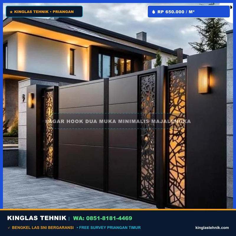Pagar Rumah Hook Dua Muka Minimalis Elegan Majalengka