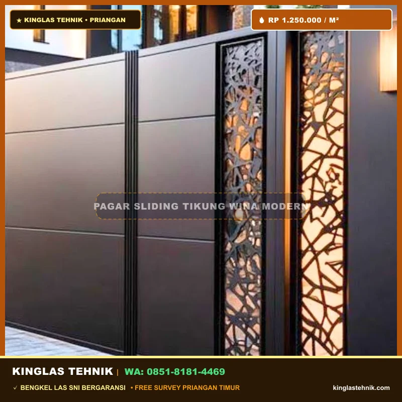 Pagar Sliding Dorong Tikung Wina Modern Majalengka