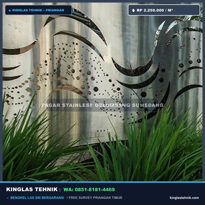 Pagar Stainless Mewah Motif Gelombang Minimalis Sumedang
