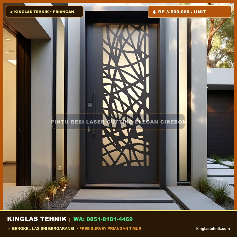 Pintu Besi Laser Cutting Elegan Cirebon
