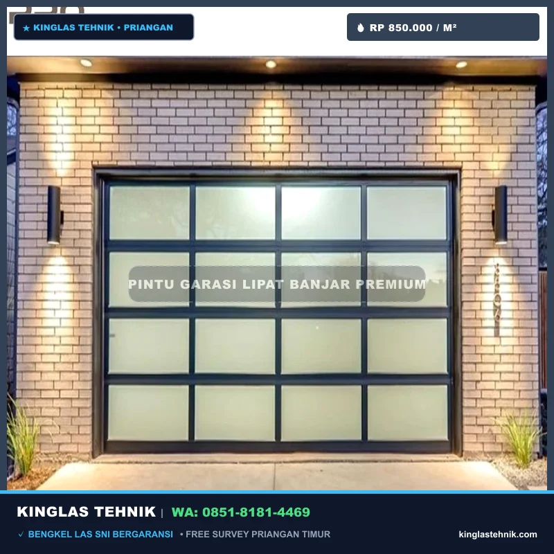 Pintu Garasi Lipat Cat Oven Powder Coating Banjar