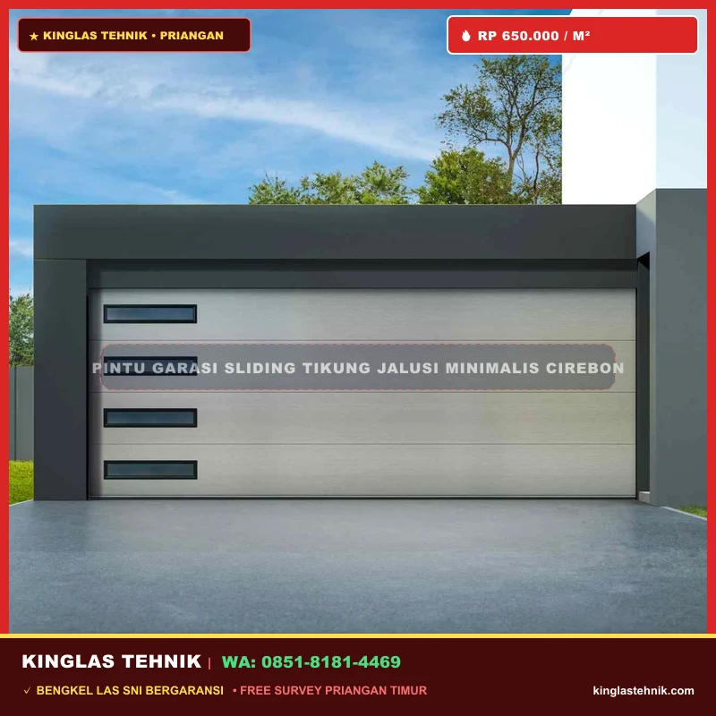 Pintu Garasi Sliding Tikung Jalusi Minimalis Cirebon
