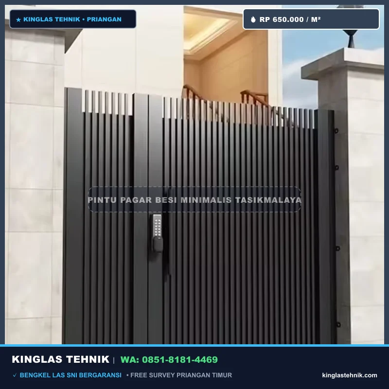 Pintu Pagar Besi Minimalis Single Door Tasikmalaya