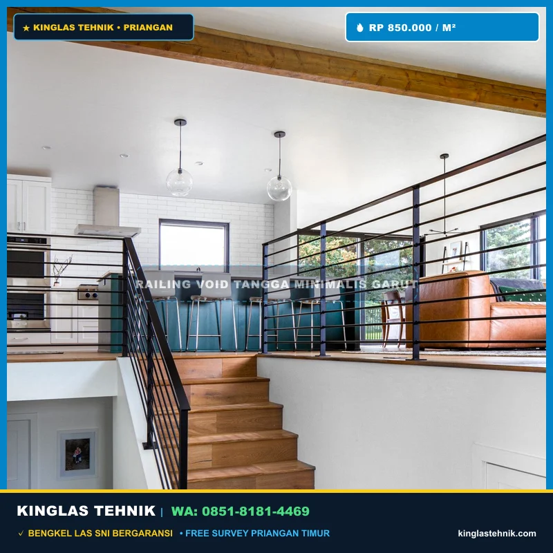 Railing Void Tangga Rumah Split Level Minimalis Garut