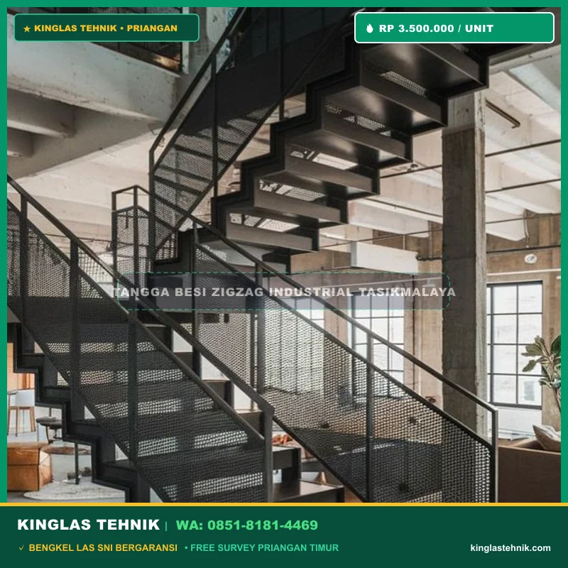 Tangga Besi Model Zigzag Industrial Unik Tasikmalaya