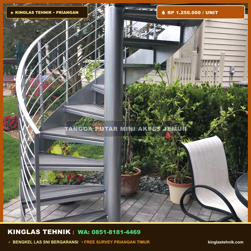 Tangga Putar Mini Akses Tempat Cuci Jemur Kuningan