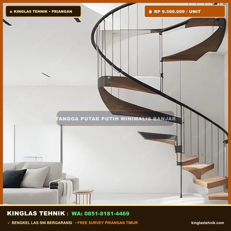 Tangga Putar Putih Minimalis Banjar