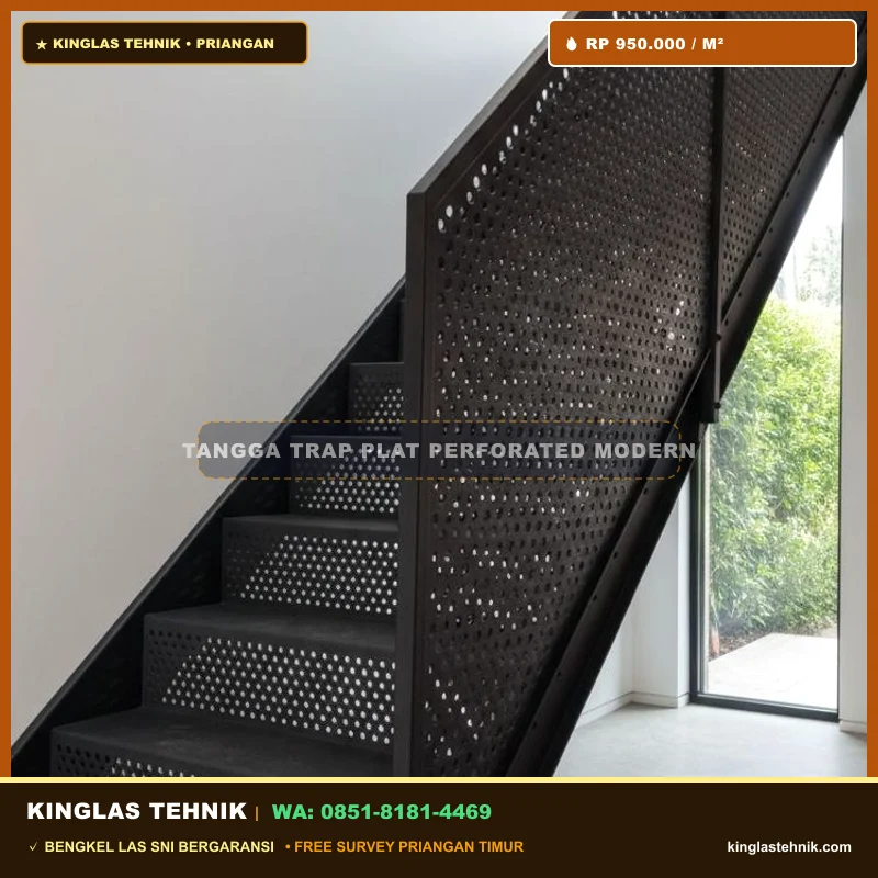 Tangga Trap Besi Plat Perforated Modern Majalengka