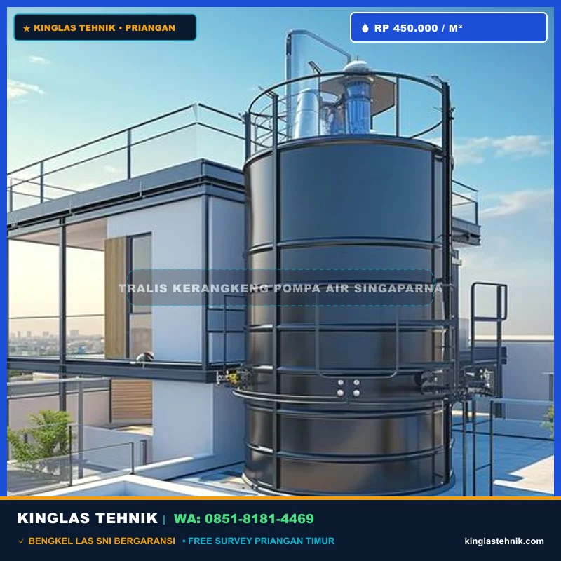 Tralis Kerangkeng Pompa Air dan Toren Besi Singaparna