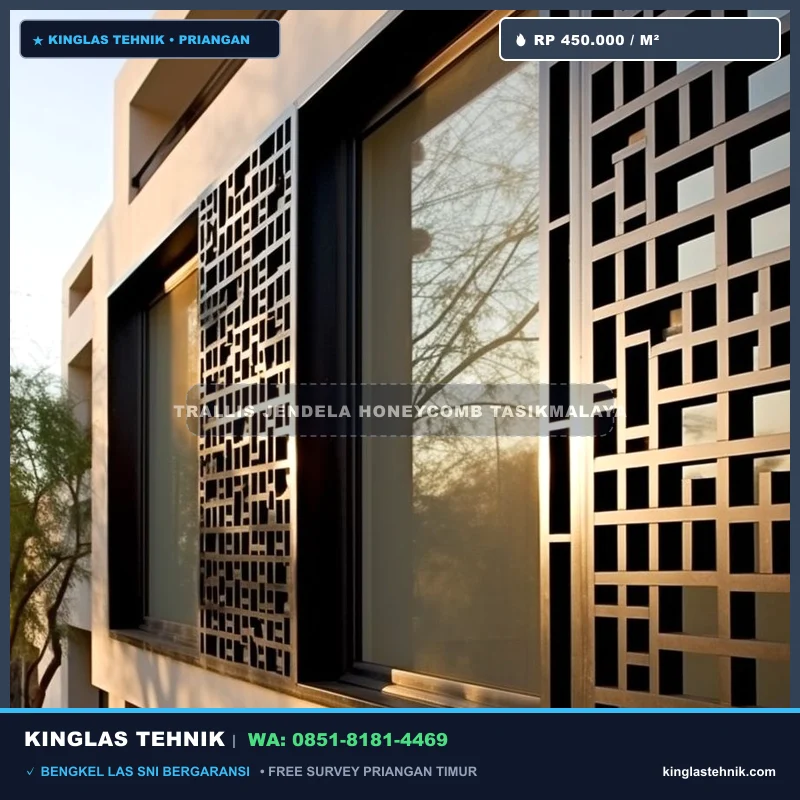 Trallis Jendela Motif Honeycomb Tasikmalaya