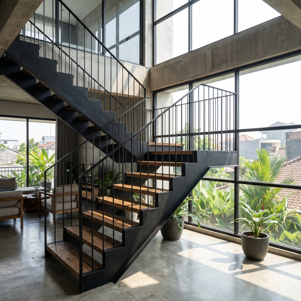 7 Tips Memasang Tangga Besi di Rumah Minimalis Priangan Timur (Solusi Lahan Sempit)